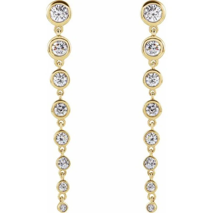 14K Yellow 1 3/4 CTW Lab-Grown Diamond Earrings