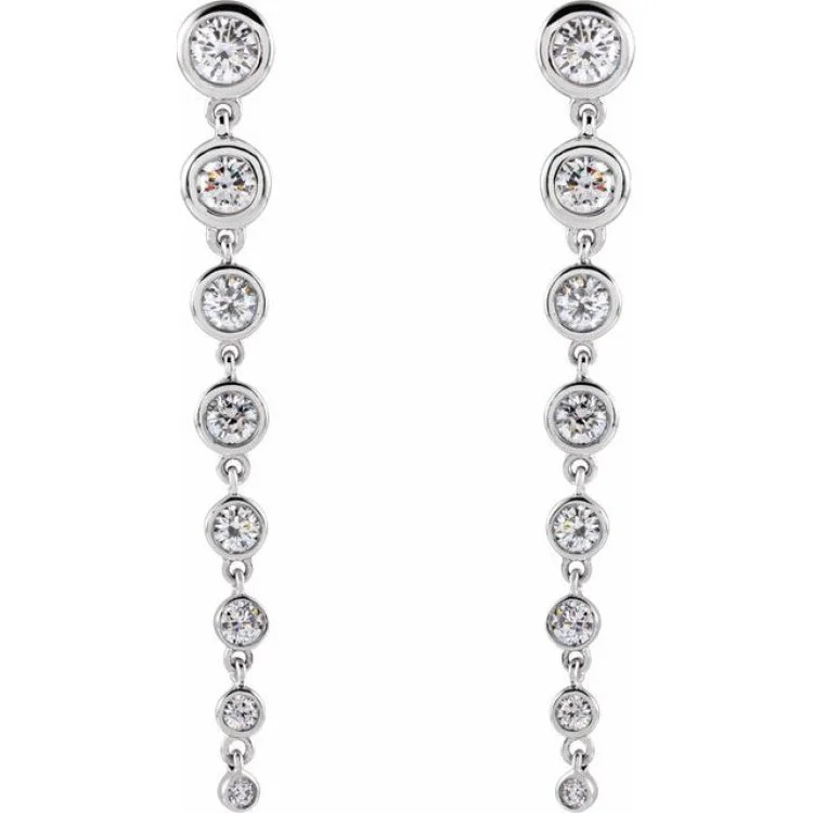 14K White 1 3/4 CTW Lab-Grown Diamond Earrings