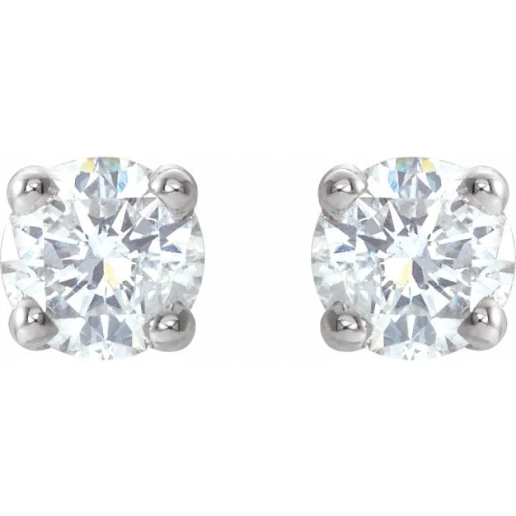 14K White 1/5 CTW Natural Diamond Stud Earrings with Friction Post