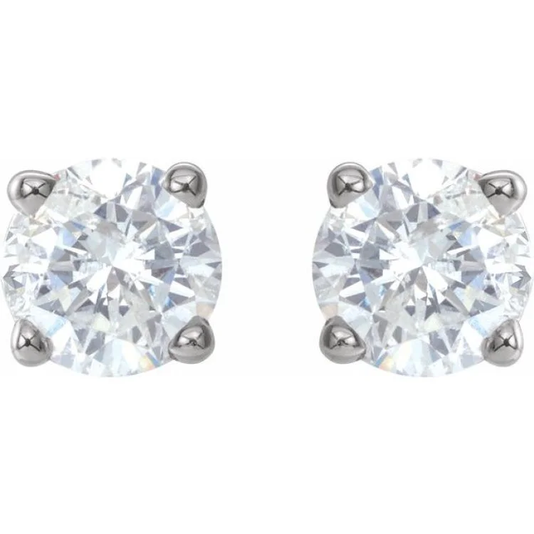 Platinum 3/4 CTW Natural Diamond Stud Earrings with Friction Post