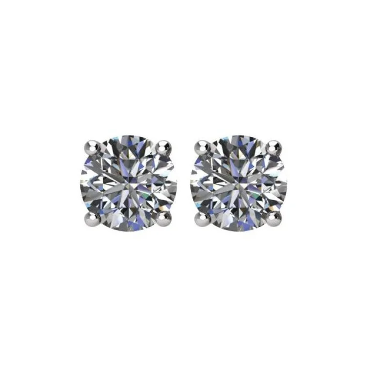 Platinum 1 1/2 CTW Natural Diamond Stud Earrings with Friction Post