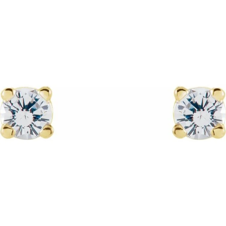 14K Yellow 1 CTW Natural Diamond Stud Earrings with Friction Post