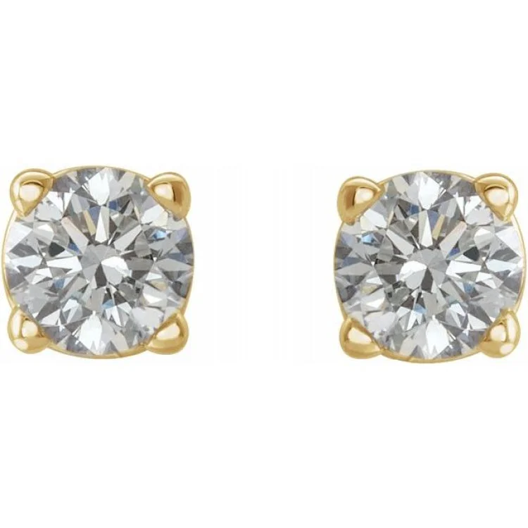 14K Yellow 1 1/2 CTW Natural Diamond Stud Earrings with Friction Post