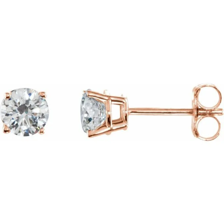 14K Rose 1/5 CTW Natural Diamond Stud Earrings with Friction Post