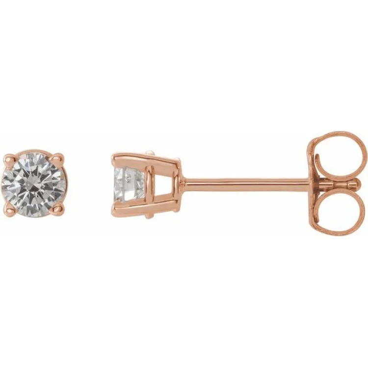 14K Rose 1/3 CTW Natural Diamond Stud Earrings with Friction Post