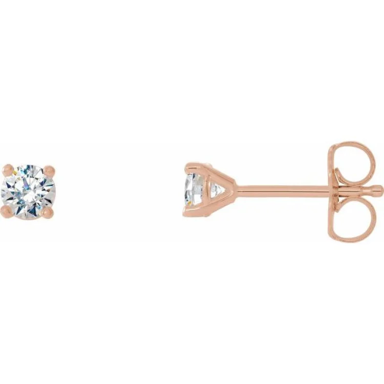 14K Rose 1/3 CTW Natural Diamond Cocktail-Style Friction Post Earrings