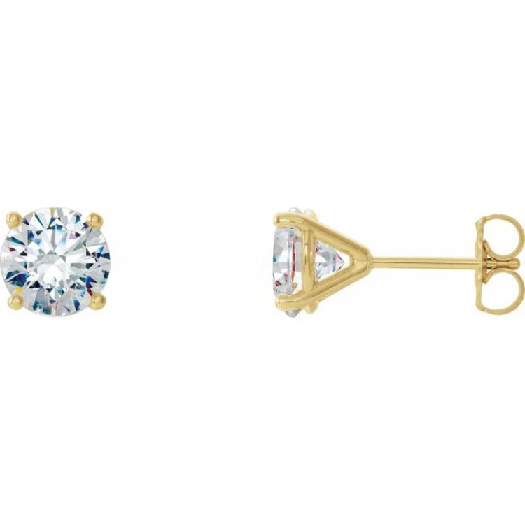 14K Yellow 1/2 CTW Natural Diamond Cocktail-Style Friction Post Earrings