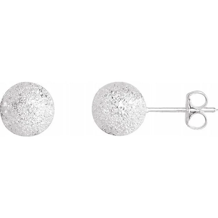 Sterling Silver 8 mm Stardust Ball Earrings