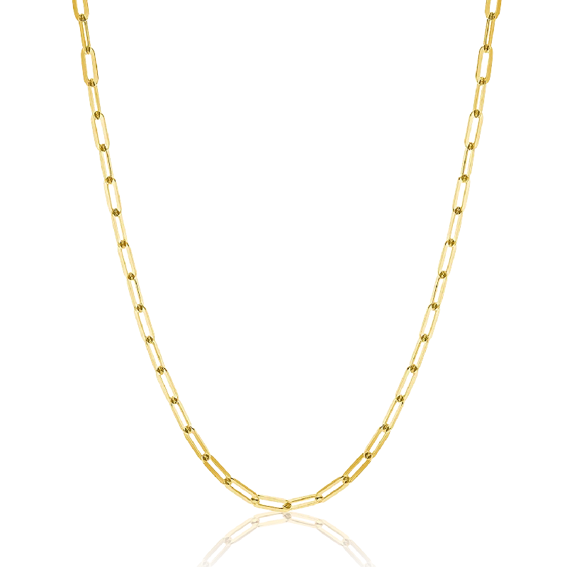 14K Diamond Cut Oval Link Chain Necklace