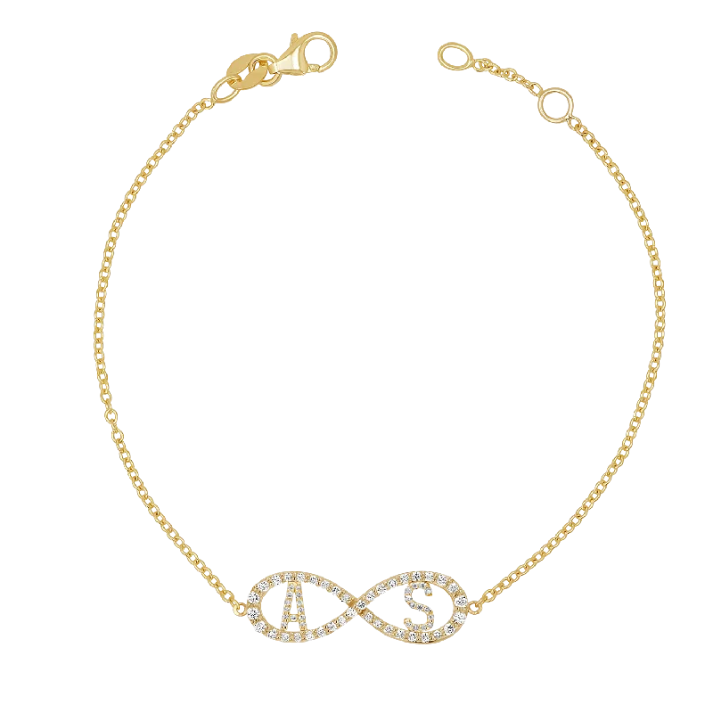 Diamond Infinity Letter Bracelet