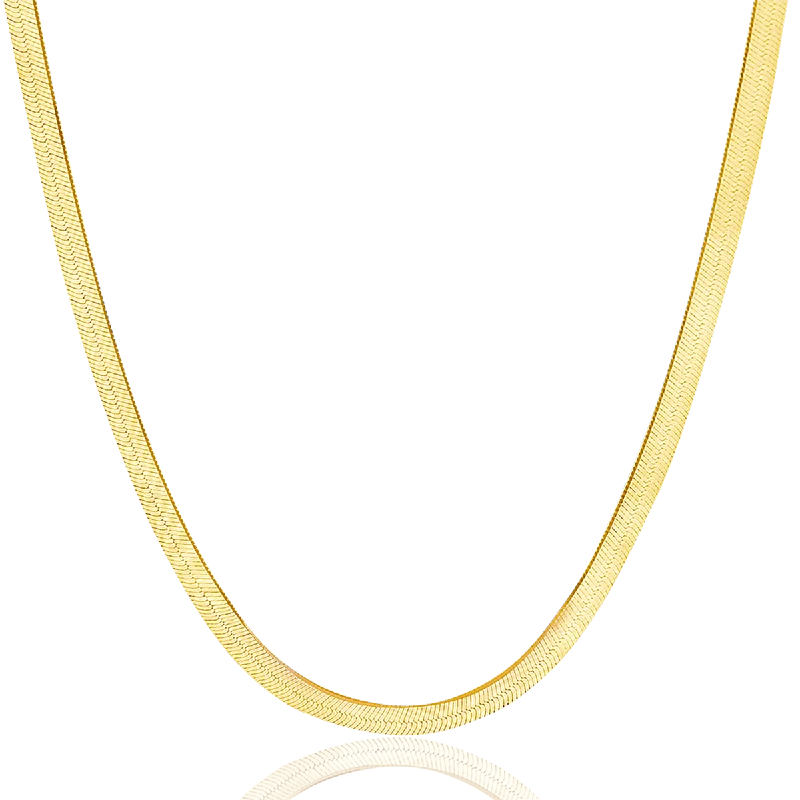 14K Gold Grand Herringbone Necklace 5mm