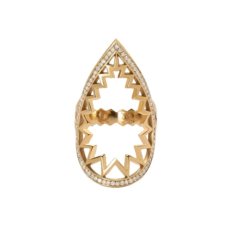 Teardrop Zig Zag Ring