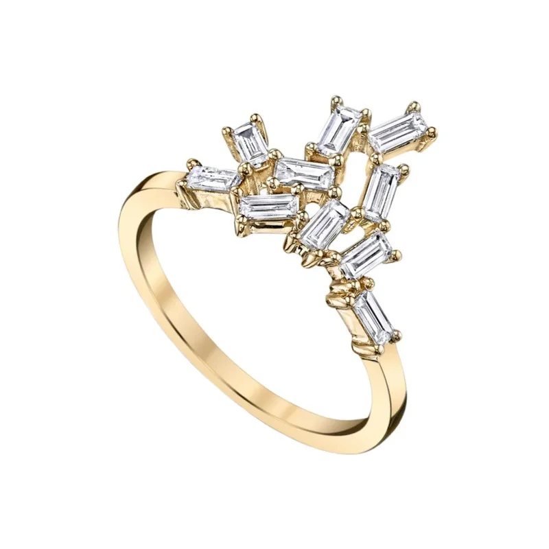 Baguette Knuckle Ring - Yellow Gold