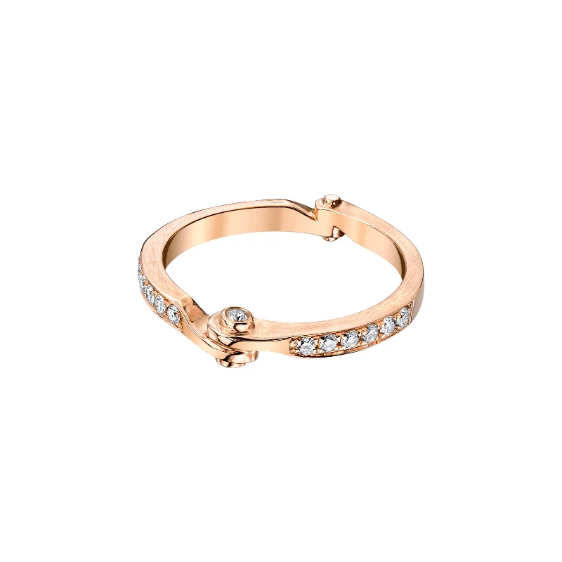 Diamond Handcuff Ring - Rose Gold