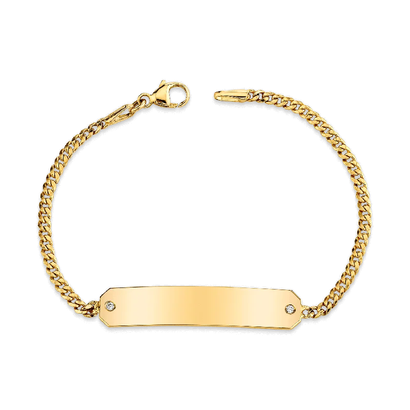 Cuban Link Diamond ID Bracelet