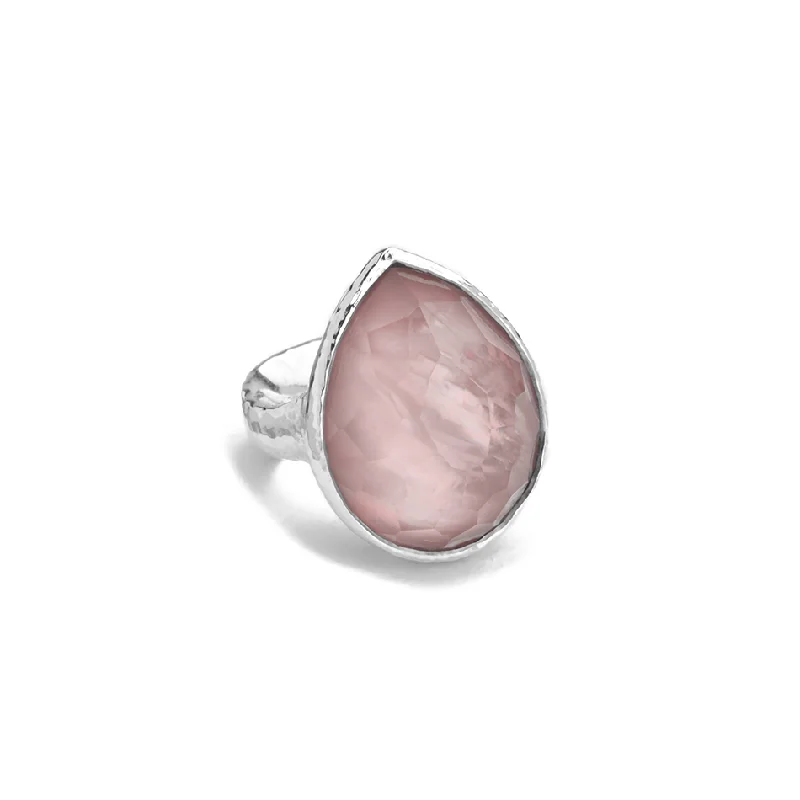 IPPOLITA Rock Candy Sterling Silver Large Teardrop Ring in Pink Shell