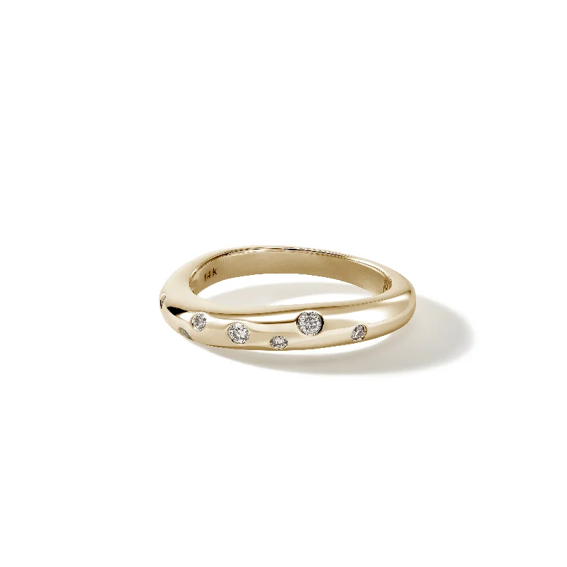 John Hardy Surf Gold Scattered Diamond Ring