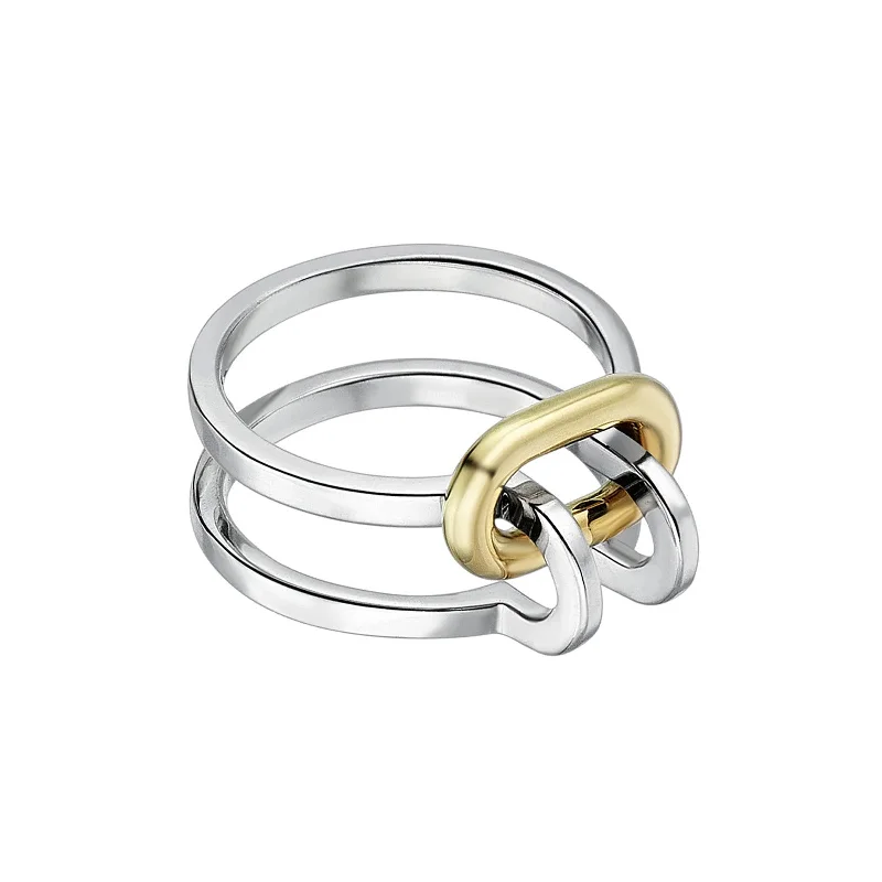 Duo Bolt Ring - Silver & Gold