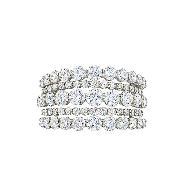 Lyric Five Row Diamond Ring - White Gold