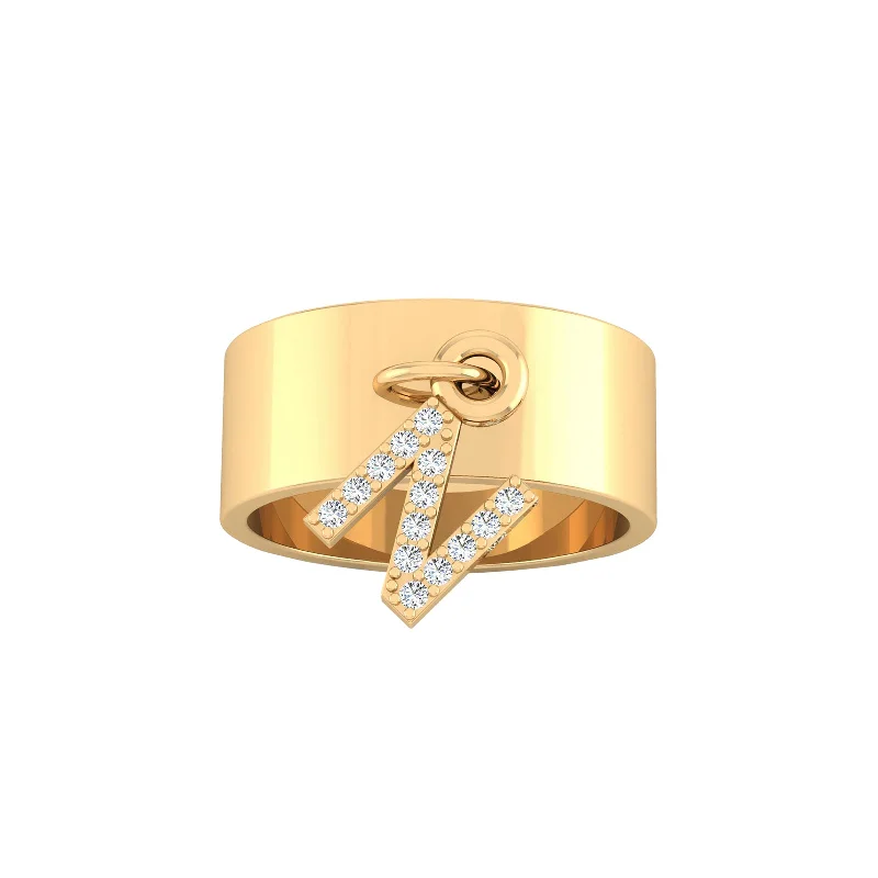 Cigar Band with Diamond Letter Initial - N