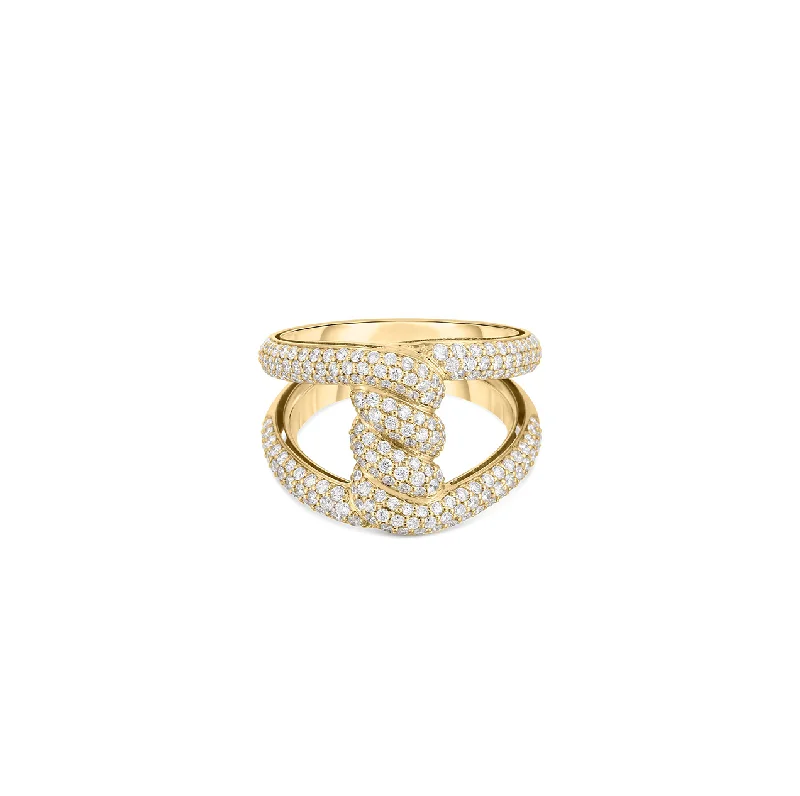 Roberto Coin Cialoma Yellow Gold Single Knot Diamond Ring