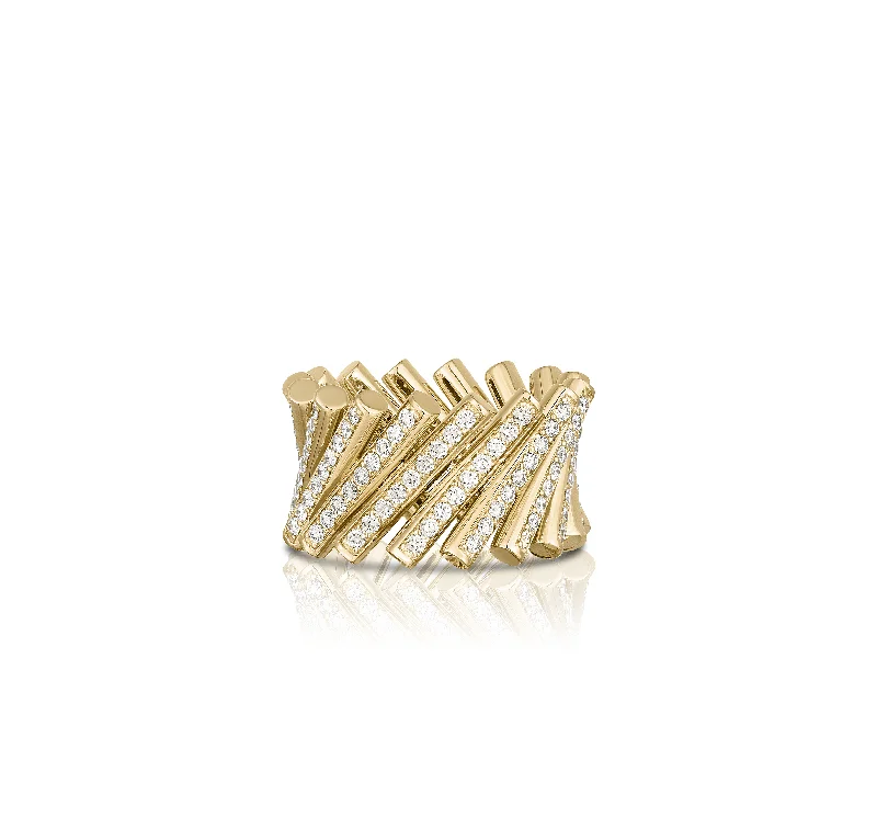 Roberto Coin Domino Yellow Gold Diamond Ring