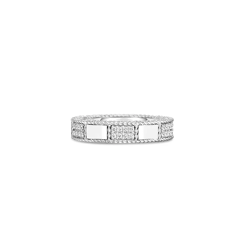 Roberto Coin Mosaic White Gold Ring with Diamonds