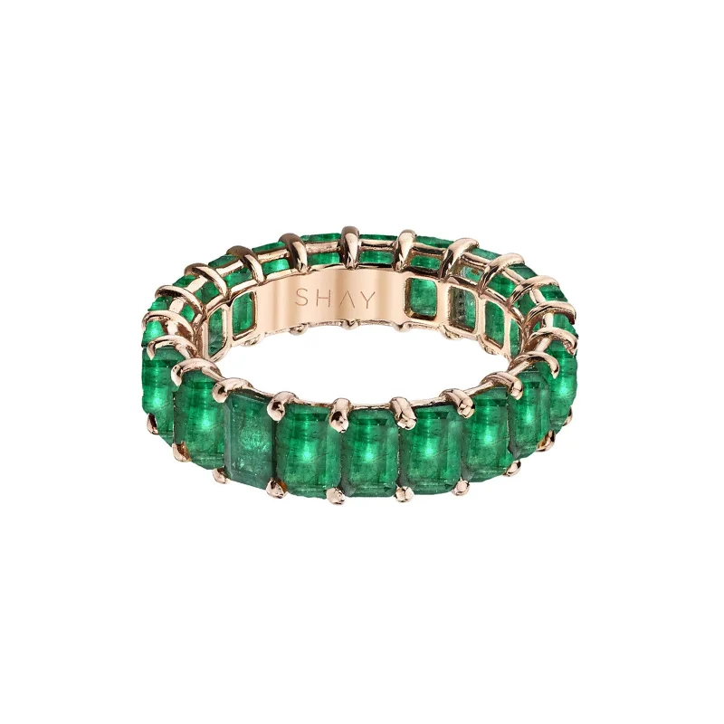 Emerald Eternity Band - Rose Gold