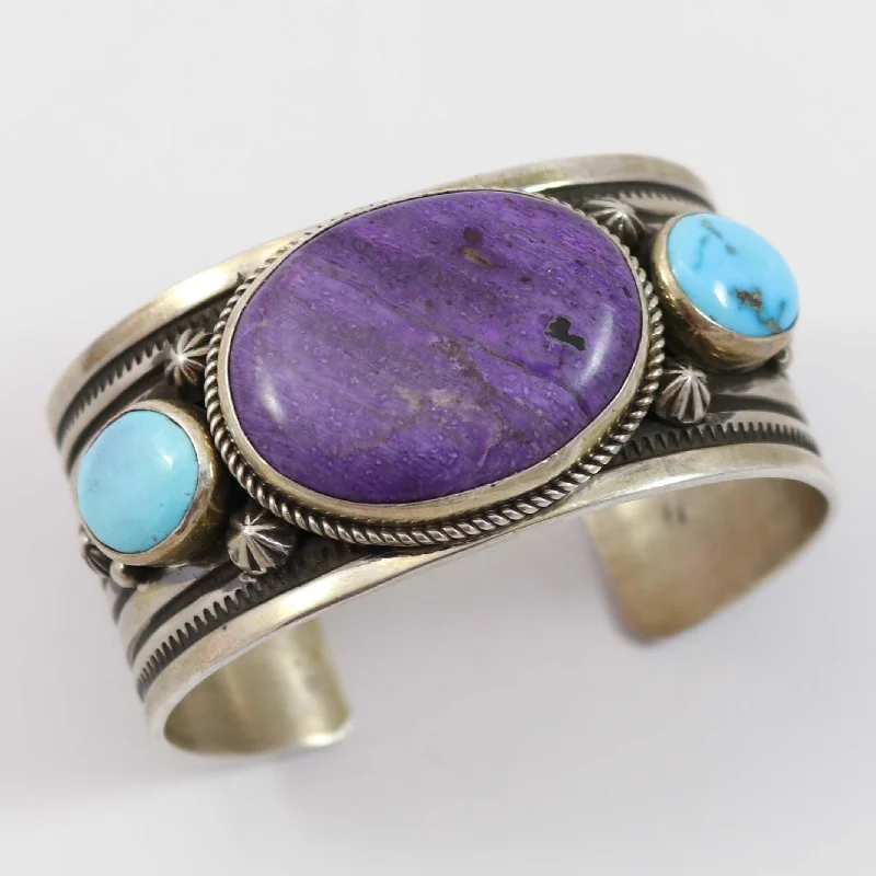 Sugilite and Turquoise Cuff