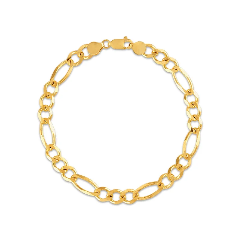 10KT Yellow Gold 8.5-inch 6.65MM Figaro Bracelet