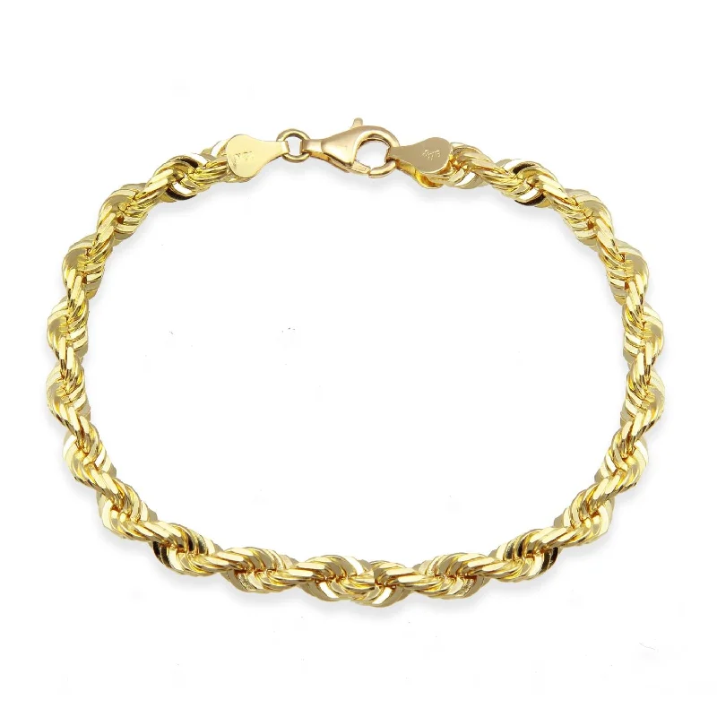 10KT Yellow Gold 8.5-inch 6MM Rope Bracelet