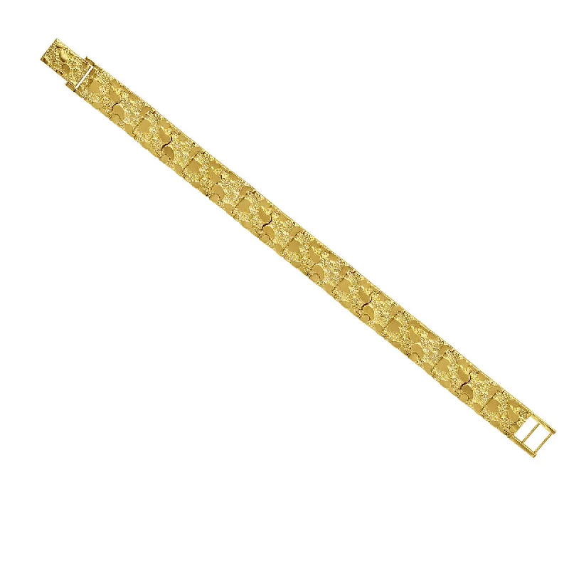 10KT Yellow Gold 8-inch 12MM Nugget Bracelet