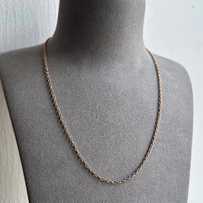 14k Rose Gold Cable Chain 16"