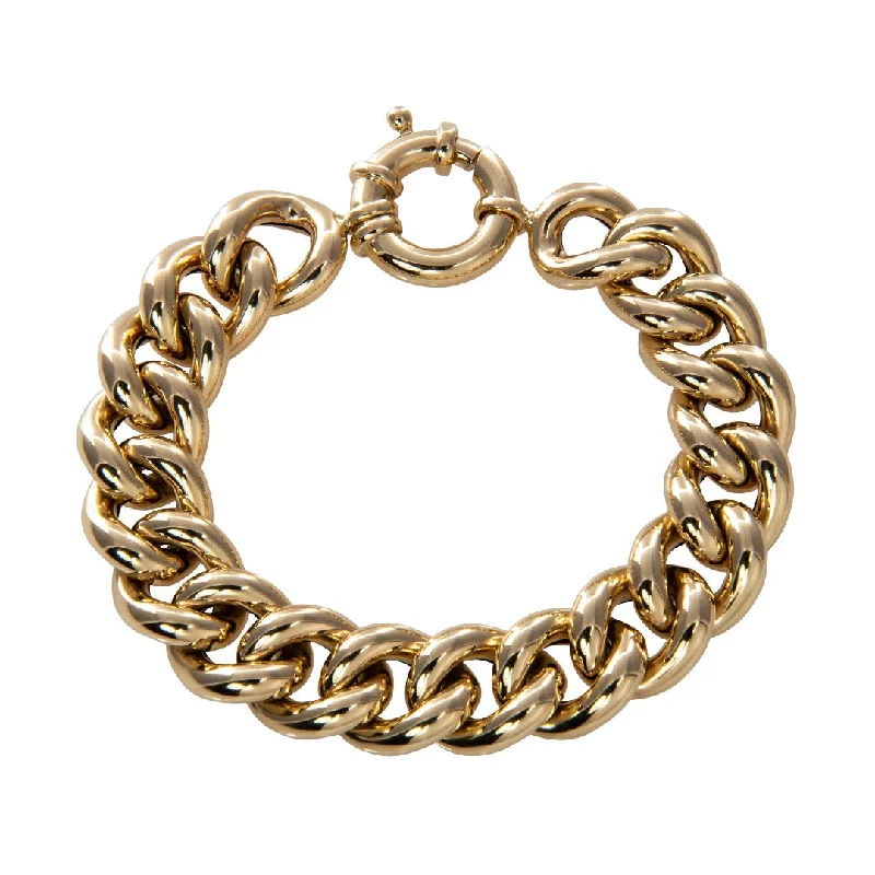 14K Yellow Gold Italian Curb Link Bracelet