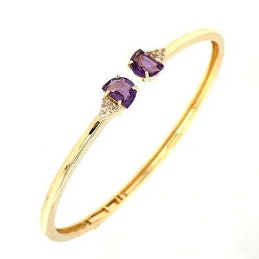 Amethyst & White Topaz Bangle