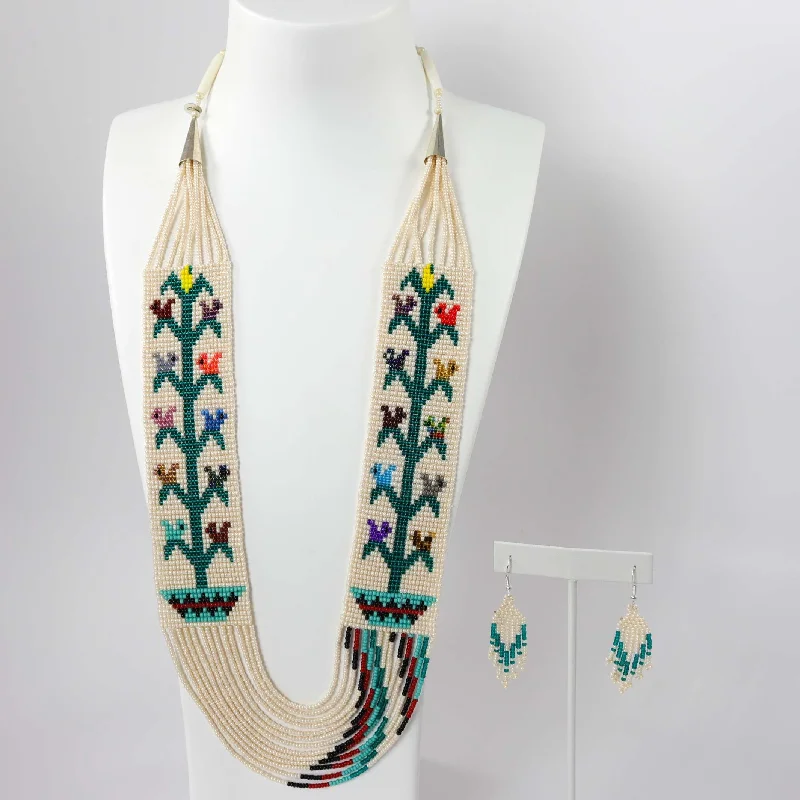 Beaded Necklace and Earring Set