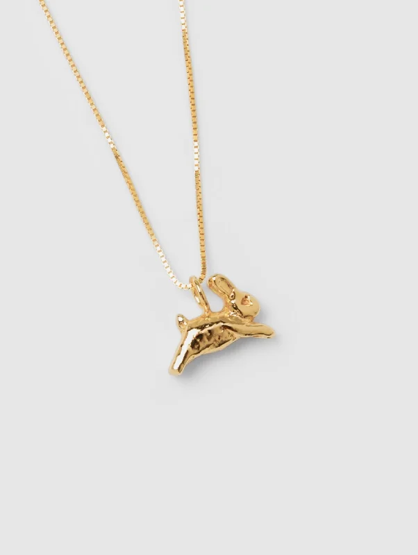 Bunny Charm Necklace in Gold