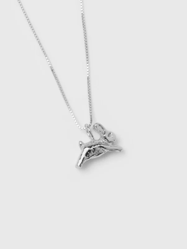 Bunny Charm Necklace in Sterling Silver