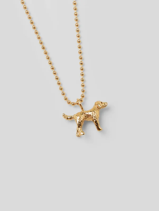 Dog Charm Necklace in Gold