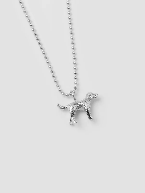 Dog Charm Necklace in Sterling Silver