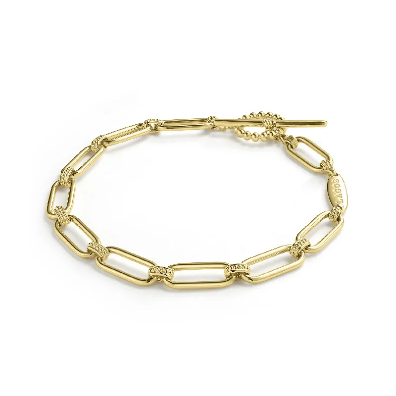 LAGOS Signature Caviar 18K Gold Petite Link Bracelet