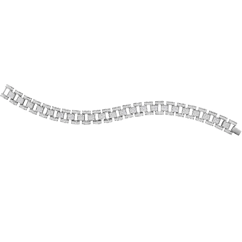 Luxe Layers Sterling Silver Cubic Zirconia 8.25-inch Bracelet