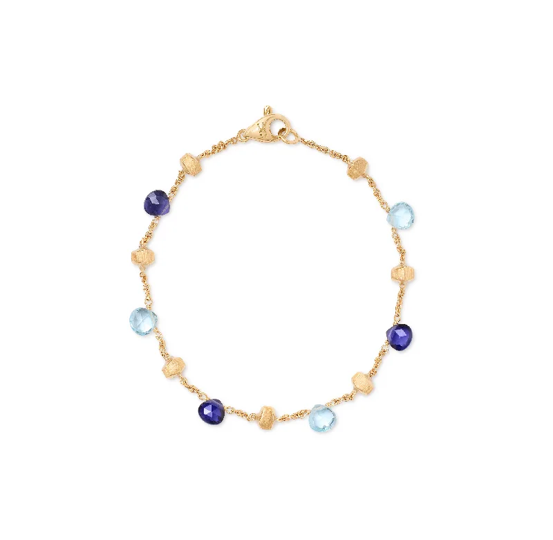 Marco Bicego Paradise Yellow Gold Single Strand Topaz & Iolite Bracelet