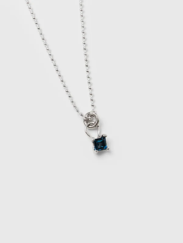 Mira Necklace in Blue and Sterling Silver