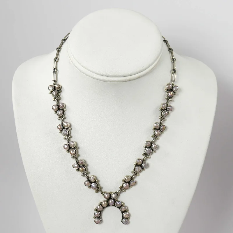 Pearl Squash Blossom Necklace