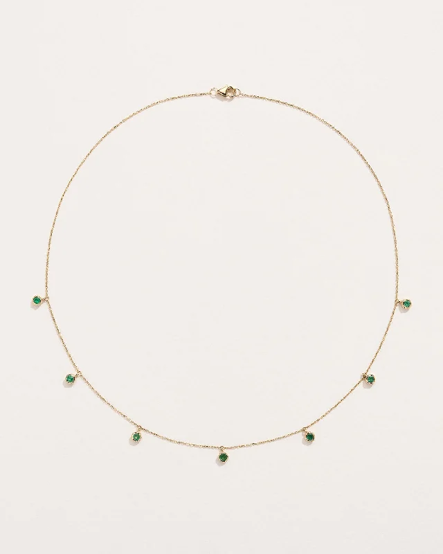 Emerald Station Droplet Necklace