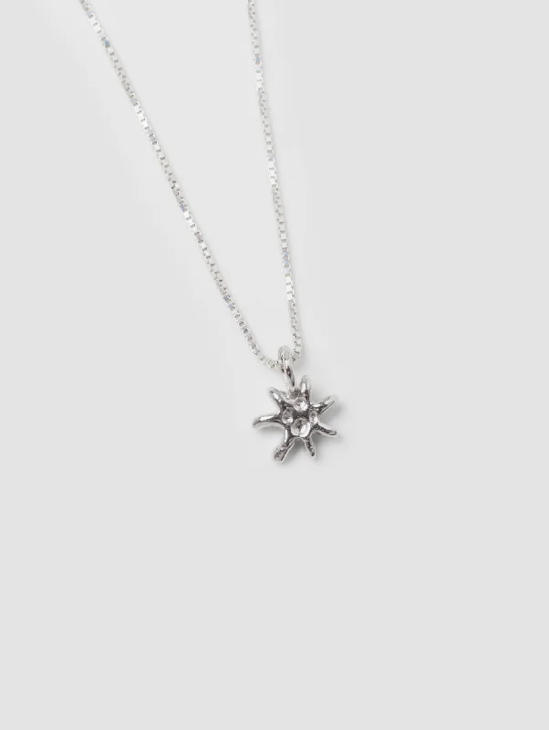 Sun Charm Necklace in Sterling Silver