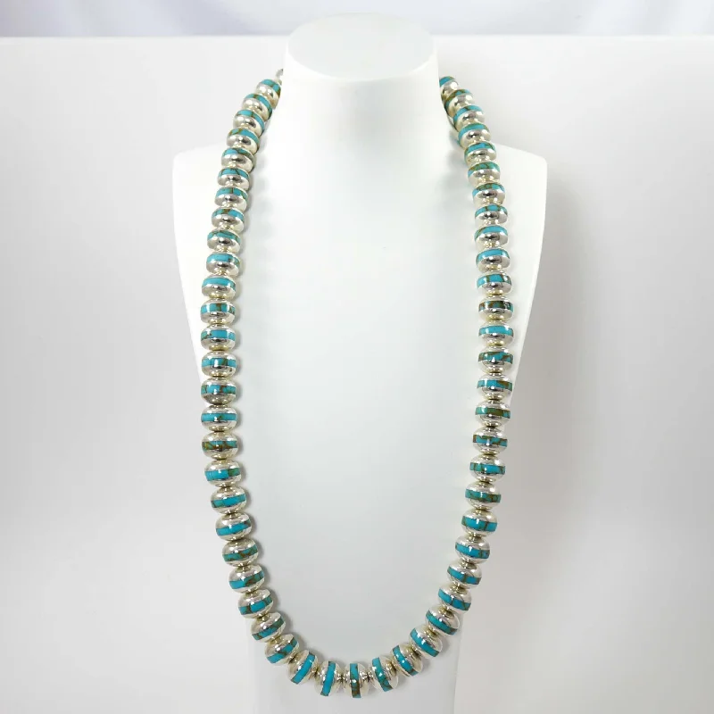 Turquoise Inlay Bead Necklace