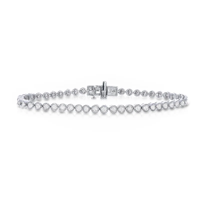 Sabel Collection White Gold Bezel Set Tennis Bracelet